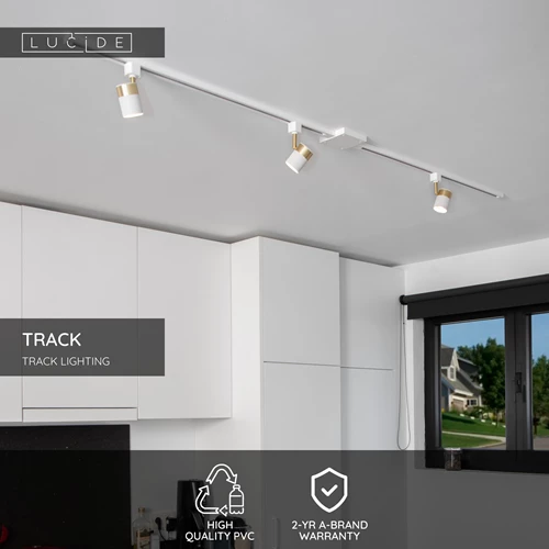 Lucide TRACK Track - 1-circuit Track lighting system - 1 meter - White (Extension) - USP